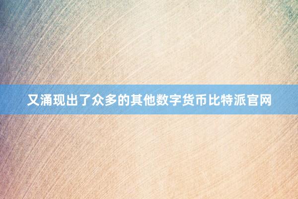 又涌现出了众多的其他数字货币比特派官网