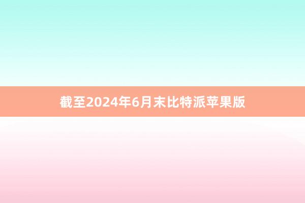 截至2024年6月末比特派苹果版