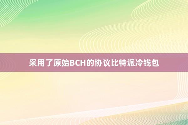 采用了原始BCH的协议比特派冷钱包