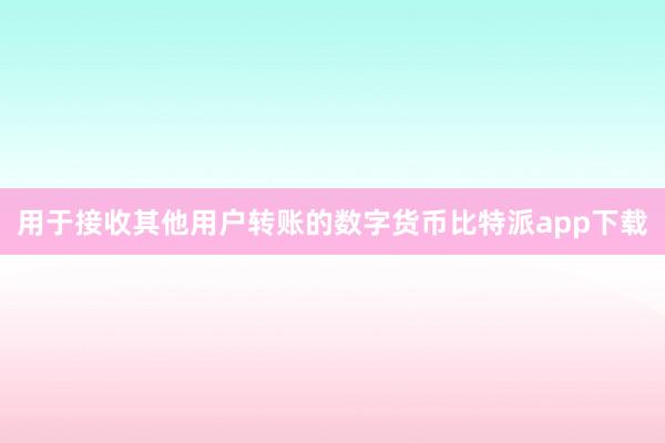 用于接收其他用户转账的数字货币比特派app下载