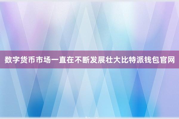 数字货币市场一直在不断发展壮大比特派钱包官网