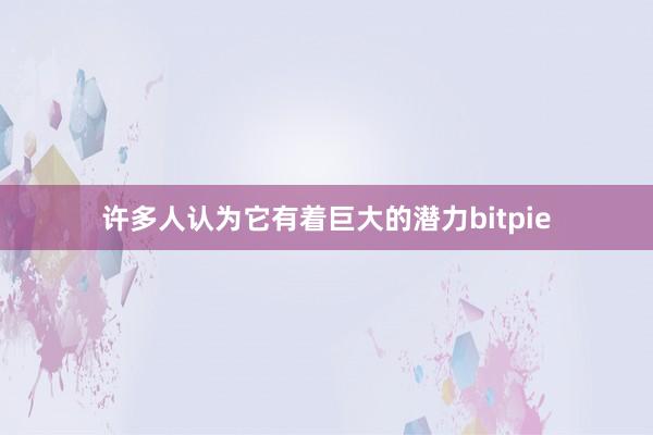 许多人认为它有着巨大的潜力bitpie