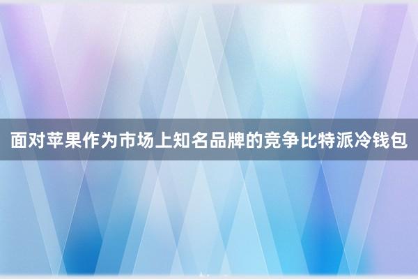 面对苹果作为市场上知名品牌的竞争比特派冷钱包