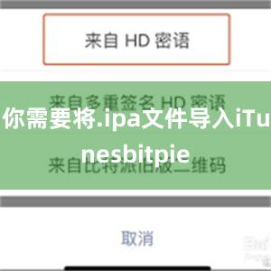 你需要将.ipa文件导入iTunesbitpie